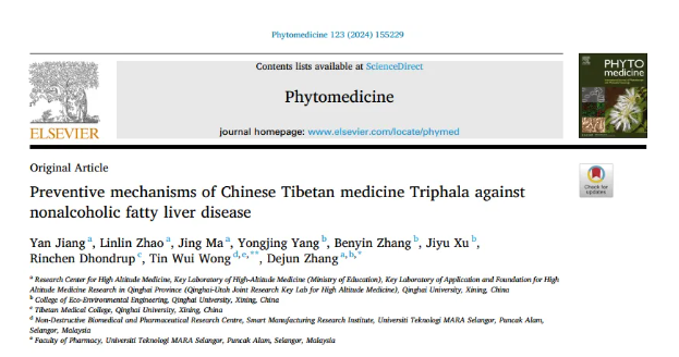 Phytomedicine｜张得钧教授团队发现藏药三果汤对非酒精性脂肪肝的预防机制(图1)